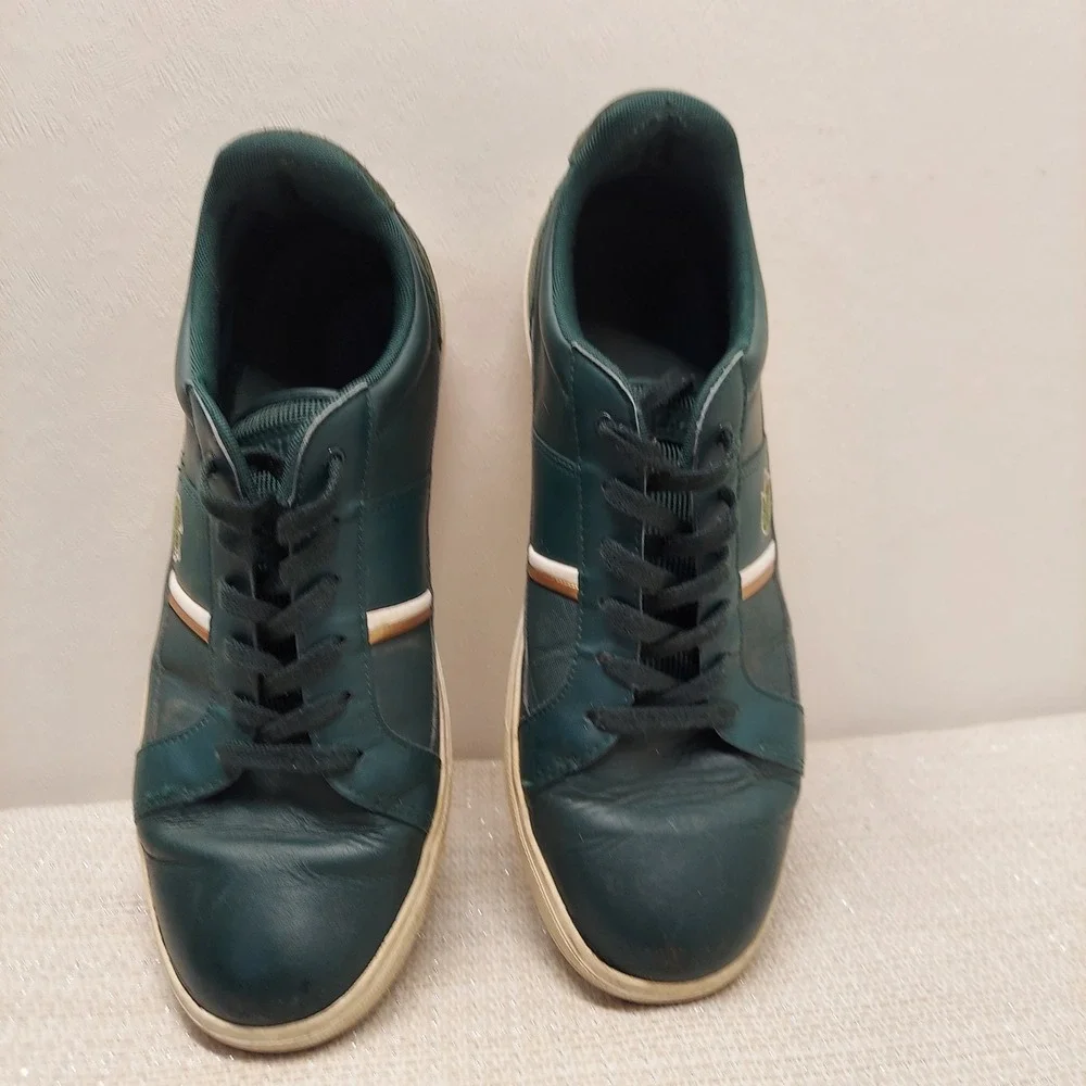Lacoste Europa 319 1 Mens Green Leather Sneakers 7-38SMA00172D2 Size 10.5